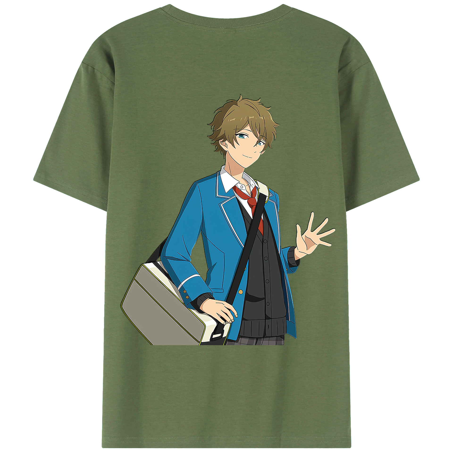 （画像用） あんさんぶるスターズ! Ensemble Stars 綿100％ メンズ半袖Tシャツ（バックプリント） 通気性